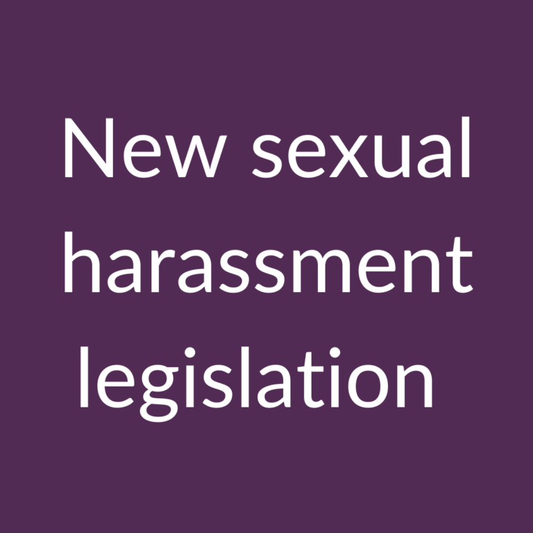 Graphic saying New sexual harassment legislation