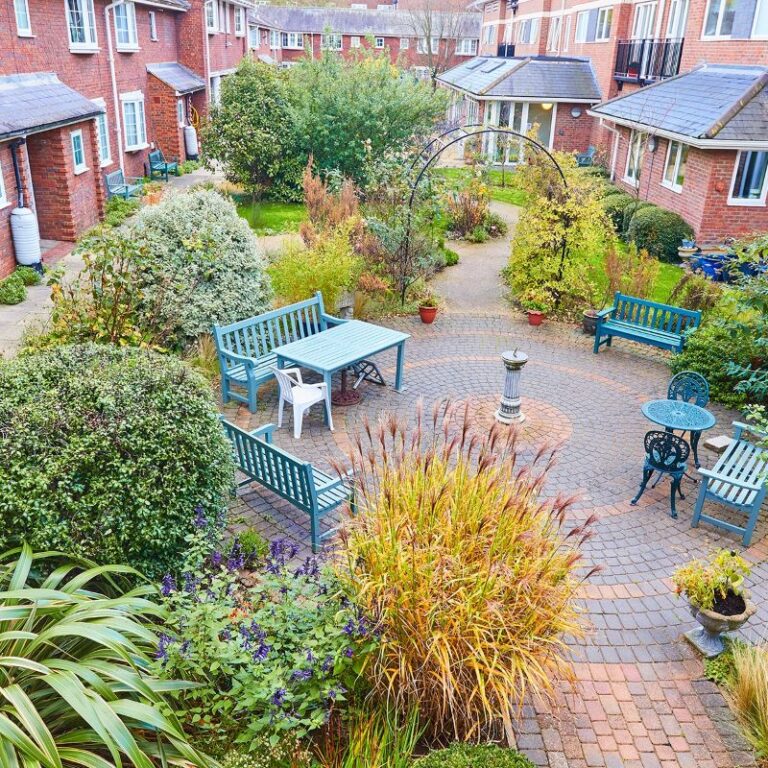 An aerial view of our gardens