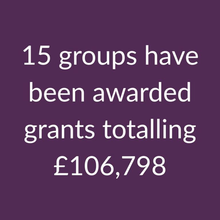 15 groups have been awarded grants totalling £106,798.