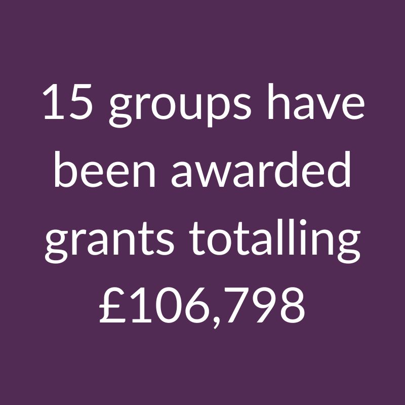15 groups have been awarded grants totalling £106,798.